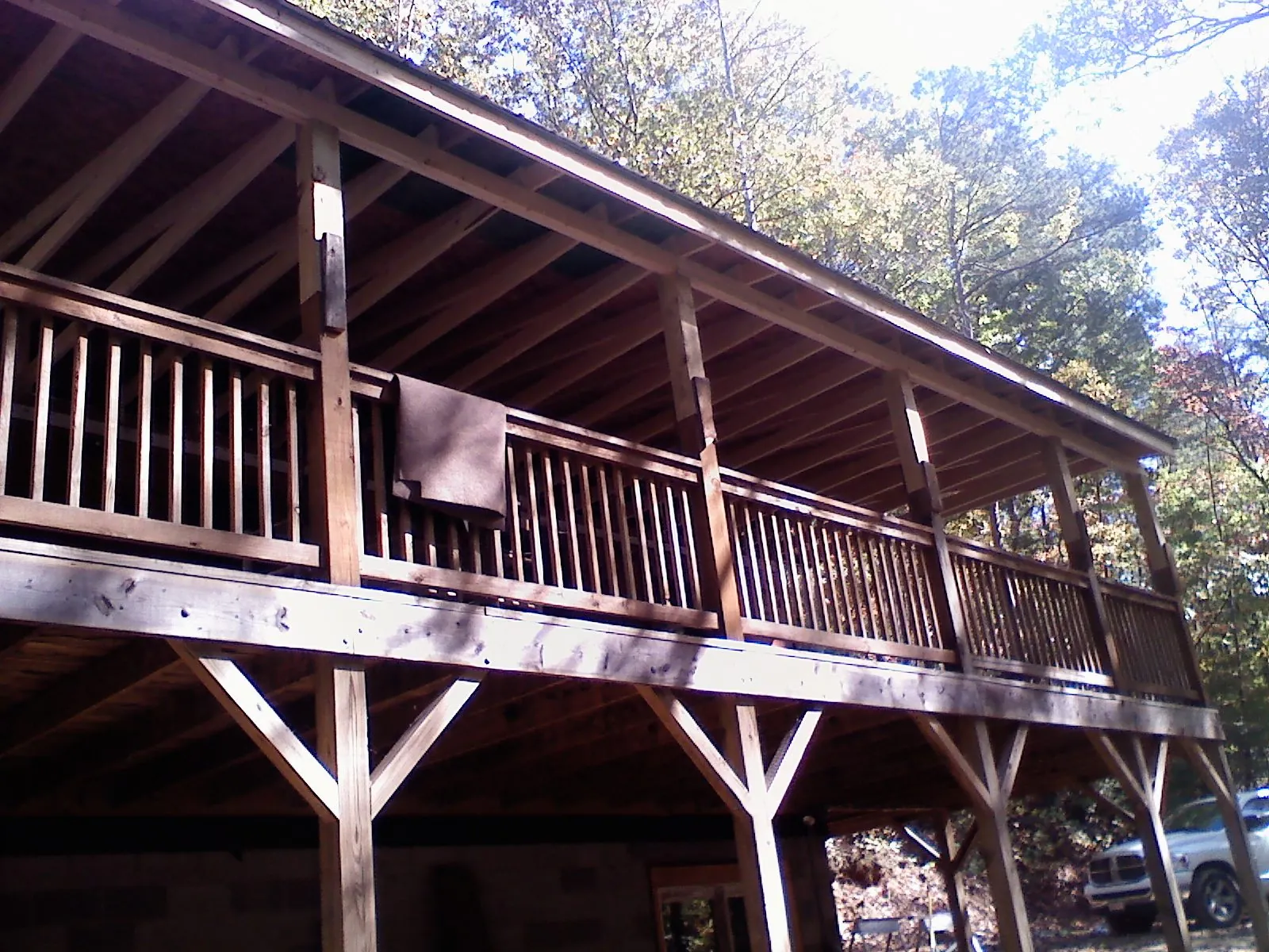 Timber framing under a new elevated porch and deck — Roof Leak Repair in Delong by Roofing Brothers